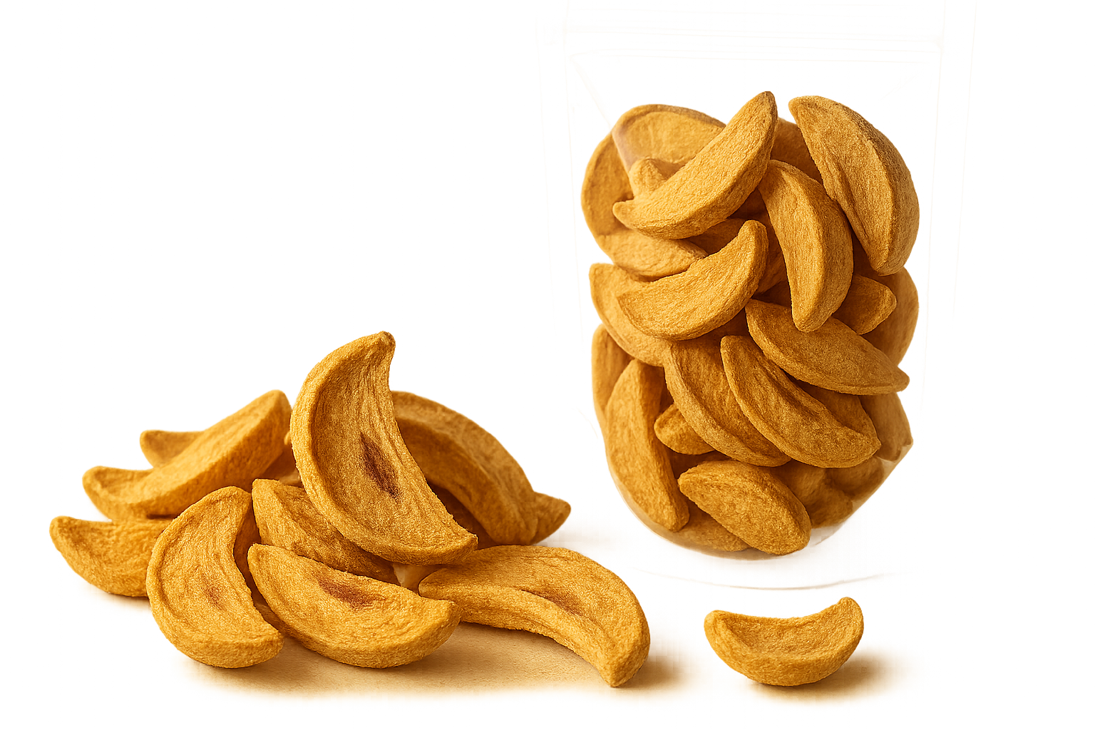 Freeze-dried chikoo sapota slices loose transparent pouch premium quality